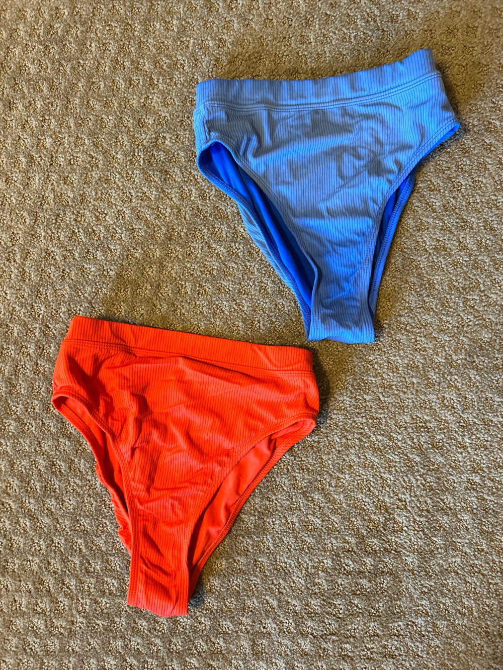 Xhilaration Ribbed Bikini Bottoms - Bright Orange and blue